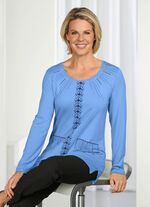 Shirt mit ausgefallenem Druck-Dessin in 3 Farben HELLBLAU