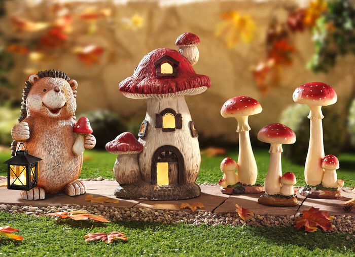 Herbstliche Dekorations-Accessoires ROT-WEISS