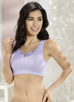 Dreierpack Bustiers mit Batist-Stickereimotiv 1X APRICOT, 1X FLIEDER, 1X WEISS