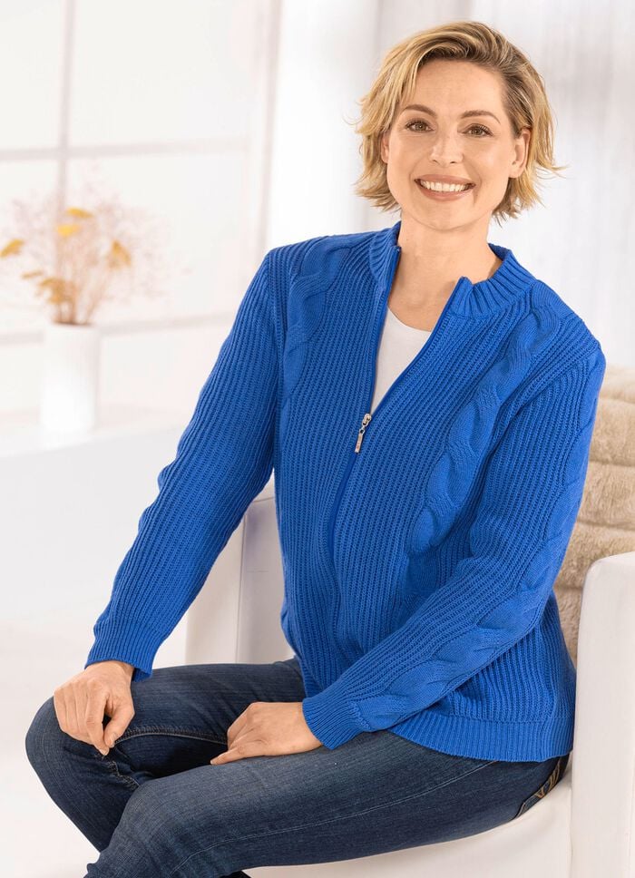 Strickjacke mit nachhaltig recycelter Baumwolle ROYALBLAU