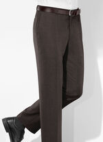 "Klaus Modelle"-Hose mit Gürtel in 3 Farben DUNKELBRAUN MELIERT