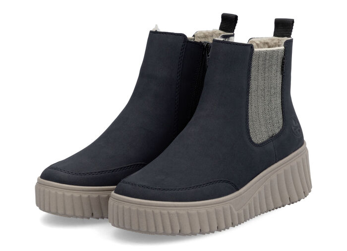 Rieker, trendige Damen-Boots, Winterschuhe, mit herausnehmbarem Fußbett DUNKELBLAU