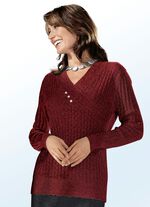 Pullover aus Boucl&eacute;garn WEINROT MELIERT