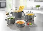 Emaille Topf-Set, 7-teilig GRAU