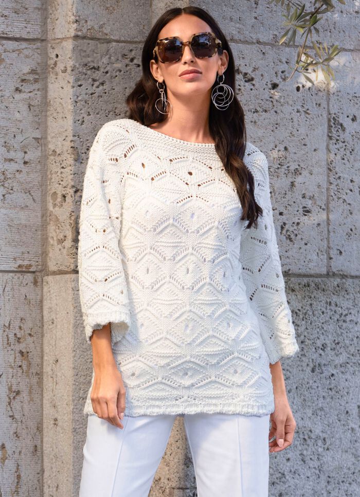 Pullover mit dekorativer Wellenstrukur 