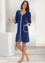 Hauskleid mit farbigen Eins&auml;tzen 