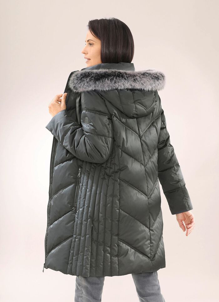 Funktions-Kurzmantel mit fester Kapuze GRAFIT