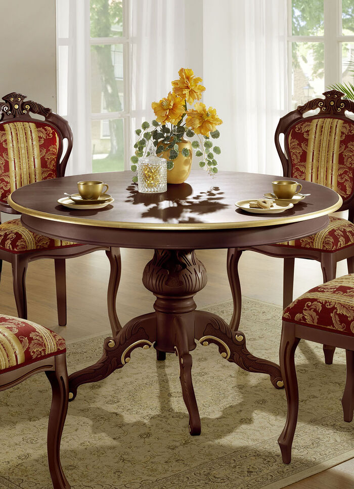 Esstisch mit Füße aus massivem Buchenholz NUSSBAUM