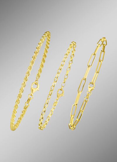 Schmuckset, 3-teilig, aus drei Armb&auml;ndern 