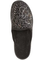 Pantoffel mit floralem Muster SCHWARZ