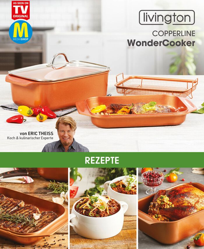 Livington Copperline WonderCooker inkl. Glasdeckel  