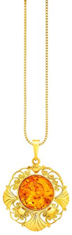 Filigraner Anh&auml;nger mit echt Bernstein 