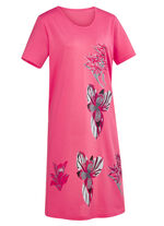 Nachthemd mit platziertem Druck und kurzen &Auml;rmeln 