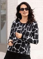 Pullover mit haarigem Flausch-Effektgarn 