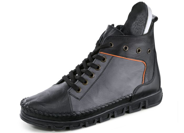 Gemini Mokassin-Schn&uuml;r-Bootie mit Knitter-Struktur 