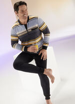 Schlafanzug mit Knopfleiste und Bündchenabschlüssen 