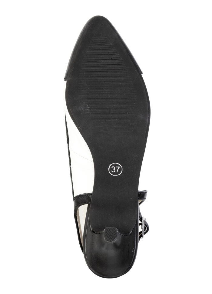Andrea Conti, schicke Damen-Slingpumps, mit Gummizug SCHWARZ-WEISS