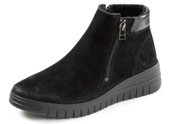 ELENA EDEN, gefütterte Damen-Stiefeletten, Winterschuhe, Weite H, mit herausnehmbarem Fußbett SCHWARZ