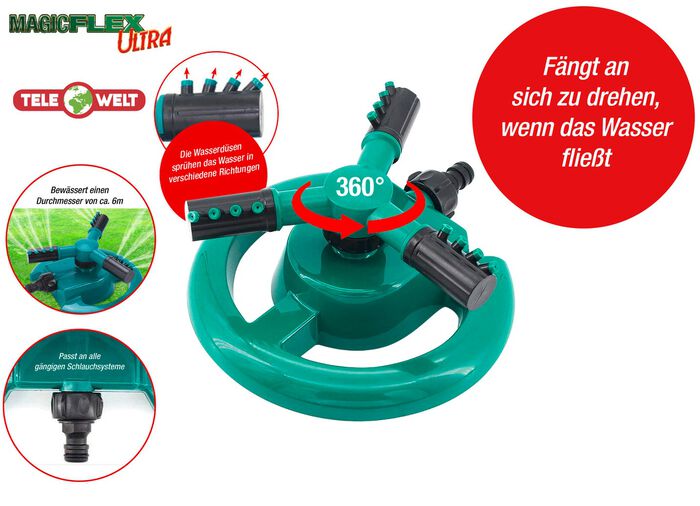 Magic Flex Ultra 360&deg; Gartensprinkler 