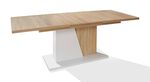 Esstisch mit Synchronauszug aus Aluminium EICHE SONOMA-WEISS