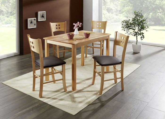 Kombistarke Stühle, Set 2er BUCHE-BRAUN