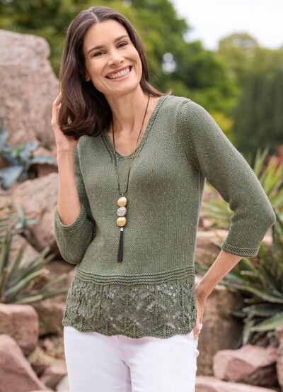 Pullover mit Melange-Effekt durch edles Glanzgarn 