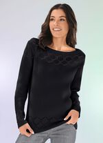 Pullover mit nachhaltig recycelter Baumwolle SCHWARZ