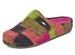 Pantoffel aus flauschigem, buntem Wollstoff PINK-KIWI