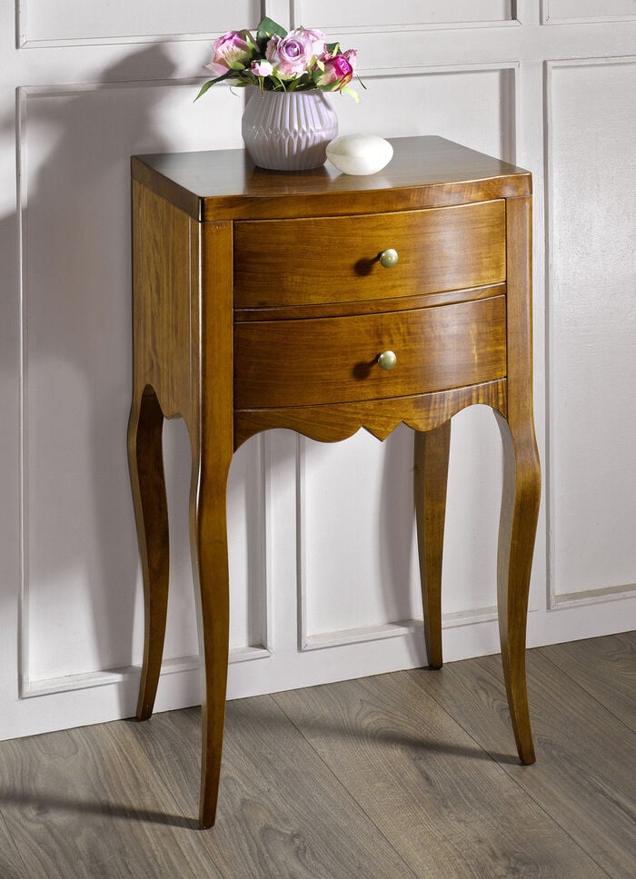 Beistelltisch aus massivem Pappelholz NUSSBAUM