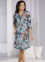 Nachthemd mit Modal und 3/4-langen &Auml;rmeln PETROL-BUNT