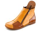 Gemini Stiefelette mit Zierrei&szlig;verschluss GELB-BRAUN