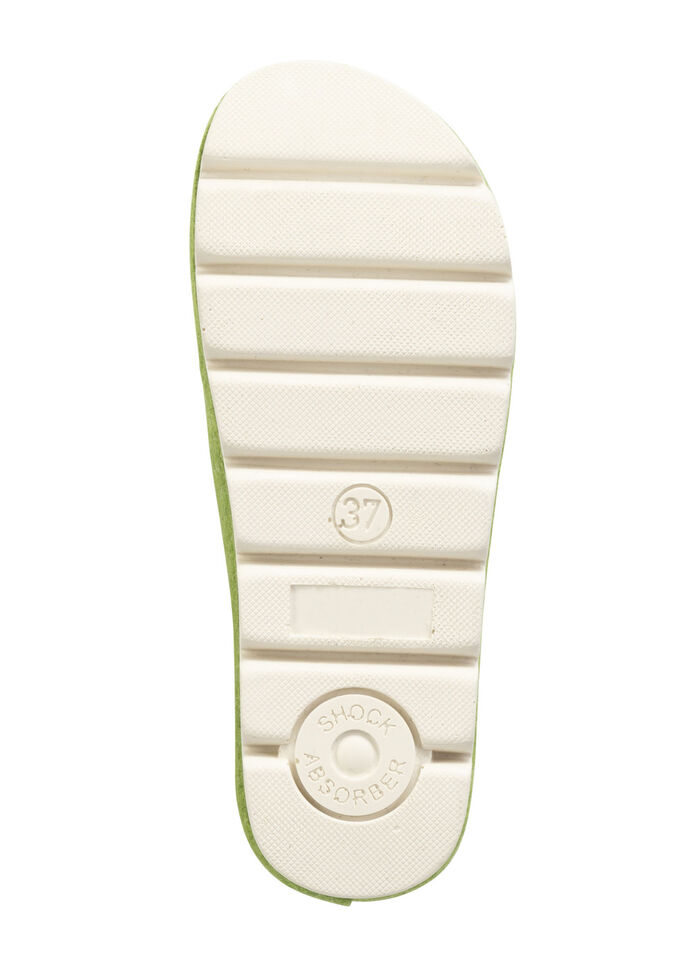 Laurina, trendige Damen-Hausschuhe, Weite G, mit anatomisch geformtem Fußbett APFELGRÜN