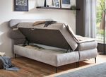 Boxspringbett mit LED-Beleuchtung und Topper GRAU