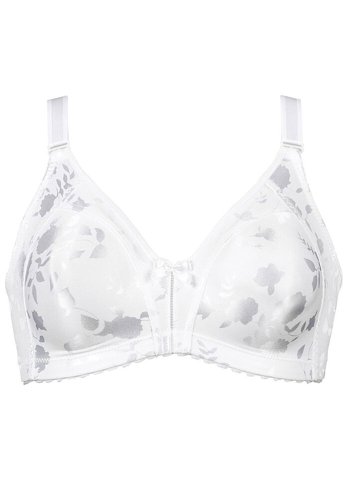 Naturana Minimizer-BH mit dezent gl&auml;nzendem Floraldruck WEISS