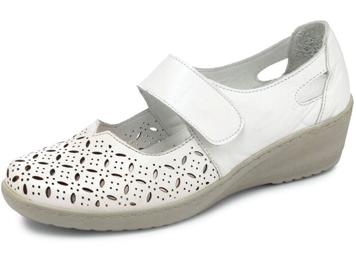 Gemini Slipper aus weichem Rindleder WEISS