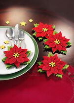 Bestecktaschen Weihnachtsstern, 4er-Set 