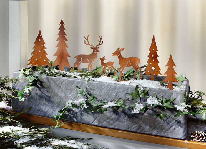 Dekostecker, 7-teilig, aus Metall in Rostoptik ROST