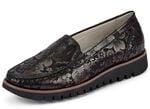 Waldl&auml;ufer Mokassin-Slipper mit zart gl&auml;nzender Pr&auml;gung SCHWARZ-BRAUN