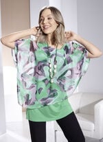 Doppellagiges, ponchoförmiges Longshirt 