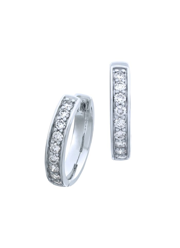 Platin Creolen mit lupenreinen Brillanten 