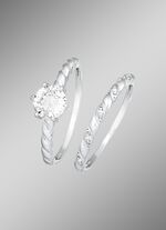 2-teiliges Ring-Set mit synth. Zirkonia 