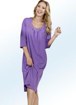 Dreierpack Nachthemden, 3/4-lange &Auml;rmel mit Spitze am Ausschnitt gr&uuml;n/lila/beige