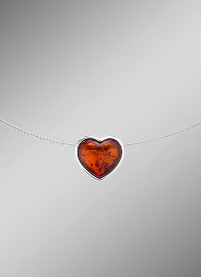 Herz-Anh&auml;nger mit Bernstein 