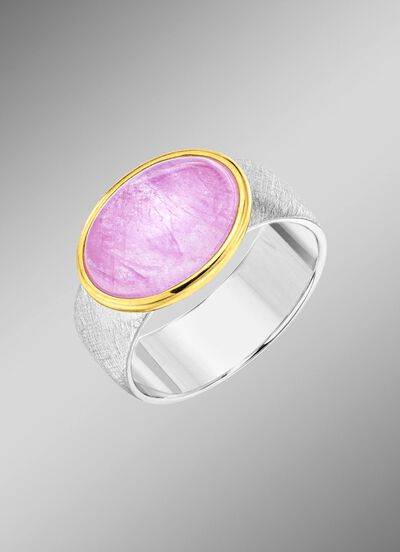 Damenring in Bicolor mit Milky-Kunzit 