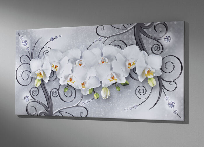 Bild mit dem Titel Orchideen WEISS-SILBER