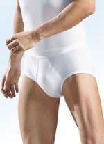 Schiesser Dreierpack Slips aus Doppelripp mit Eingriff, weiß 