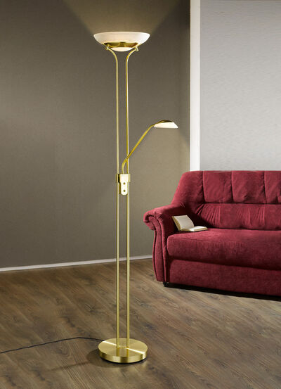 LED-Deckenfluter mit Lesearm und Dimmer 