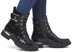 Remonte, stylische Damen-Stiefeletten, Winterschuhe, Weite G, mit herausnehmbarem Fu&szlig;bett SCHWARZ-GOLD