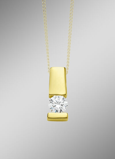 Edler Anhänger in Gelbgold mit Brillant 