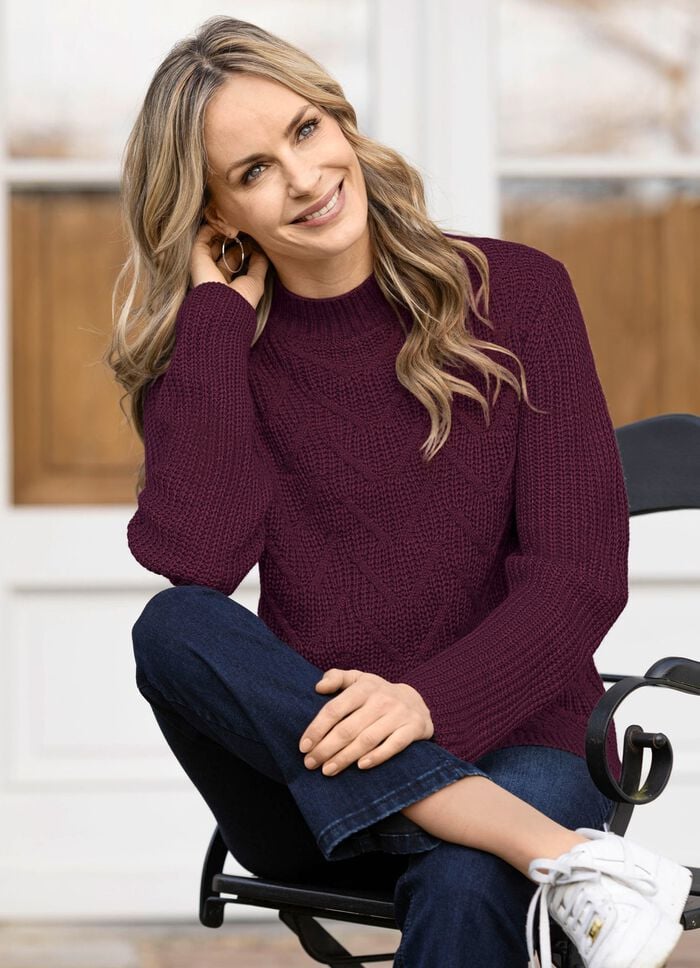 Pullover in Perlfang BORDEAUX
